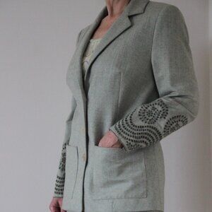 Christian Lacroix Bazar Made in France Jacket Cashmere Wool Blend Blazer EU 40